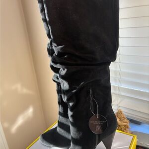 INC International Concepts Women's Black Leather Boots